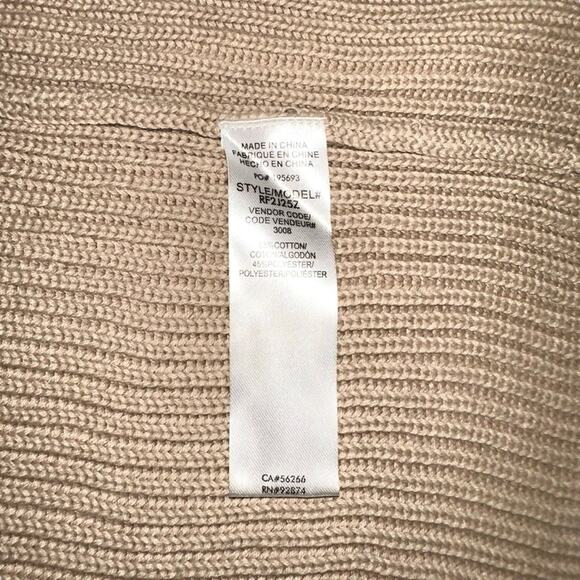 NWT Splendid Juliet Open Front Mid Length Tan Knit Cardigan Sweater Vest LARGE - Picture 6 of 8